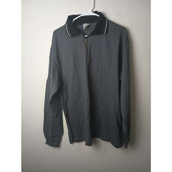 Vintage 70s 80s Cotton Deluxe Casuals Half Zip Sweatshirt Men's Large NWOT NOS - Picture 1 of 4